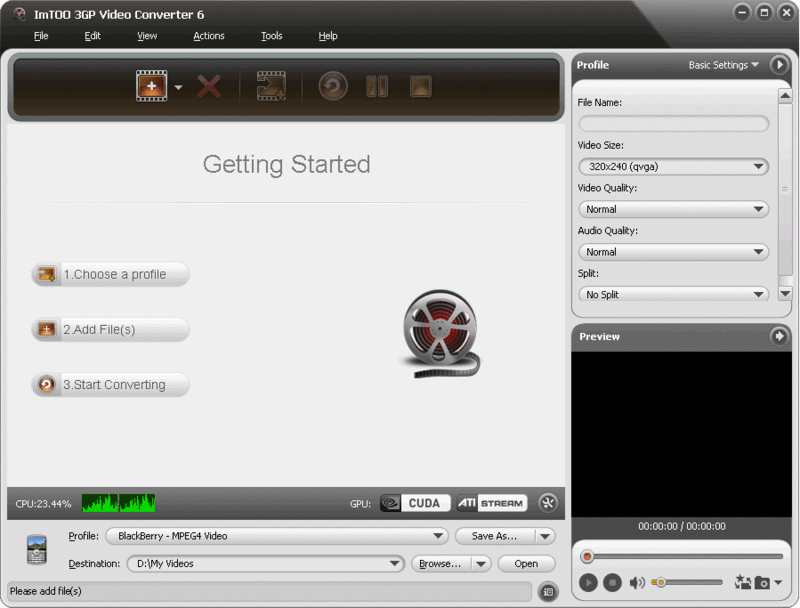 ImTOO 3GP Video Converter Screenshot